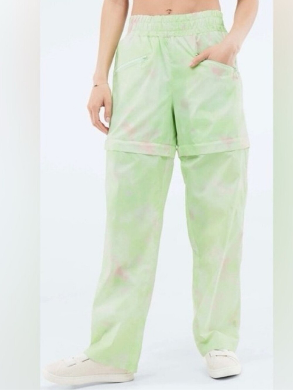 5/$15 Small Fabletics Mint Green Tie-Dye Joggers 100% Recycle Nylon